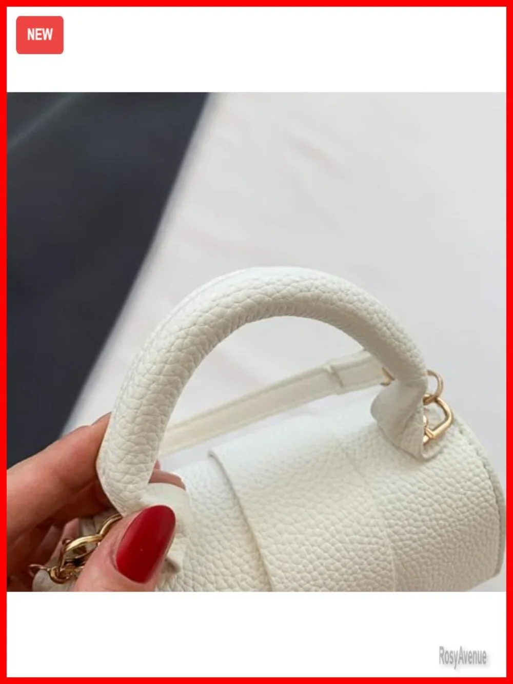 Mini Vegan Leather Top Handle Crossbody Clutch Purse